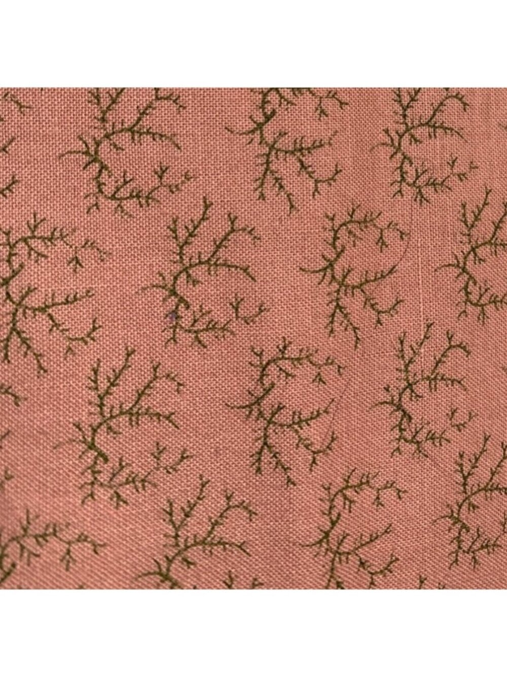 Pink Fabric with Green Branch Pattern 1/2 yard x 44" Cotton Quilting